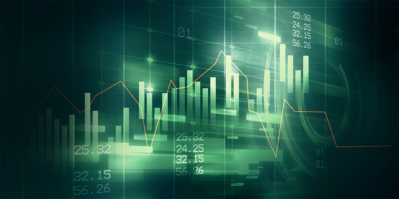 Abstract image of a line and bar chart