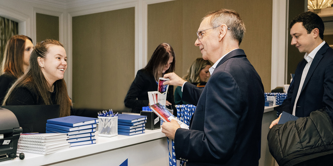 Check-in desk at conference