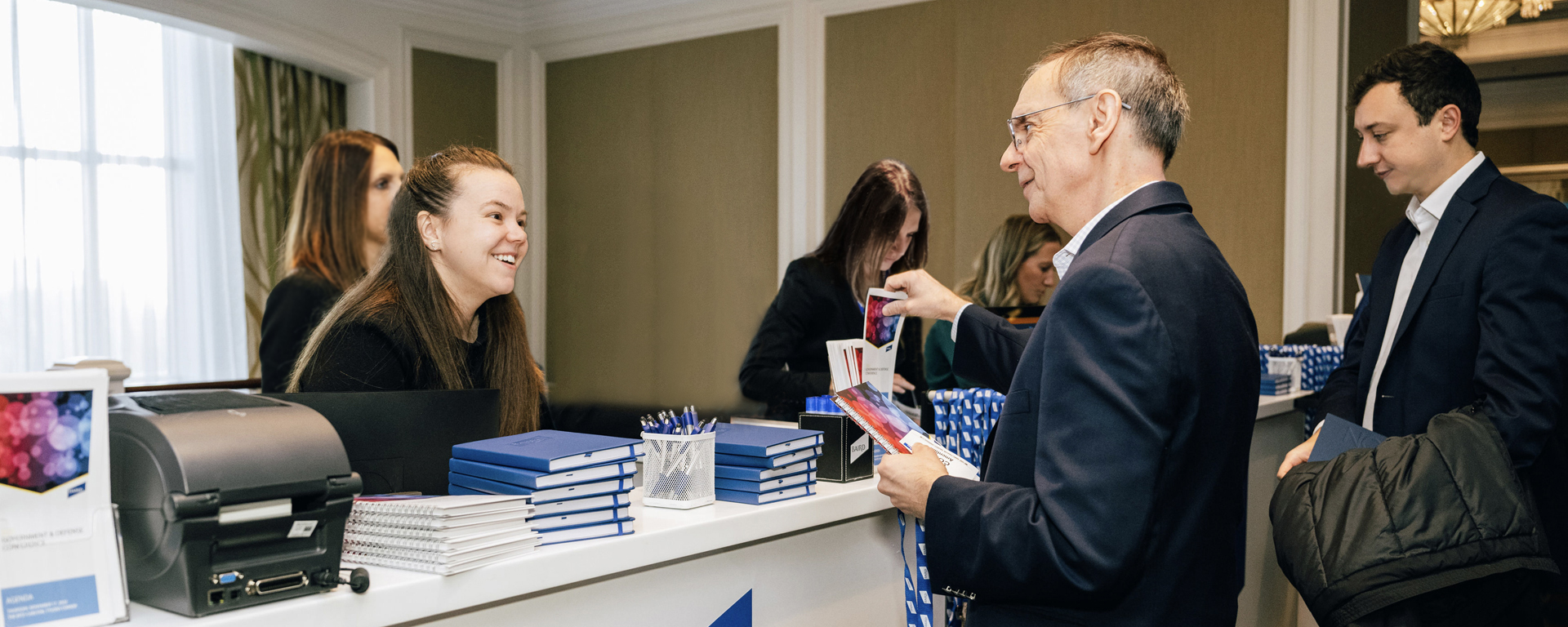 Check-in desk at conference