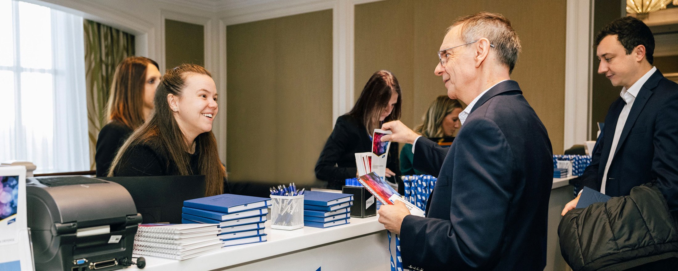 Check-in desk at conference